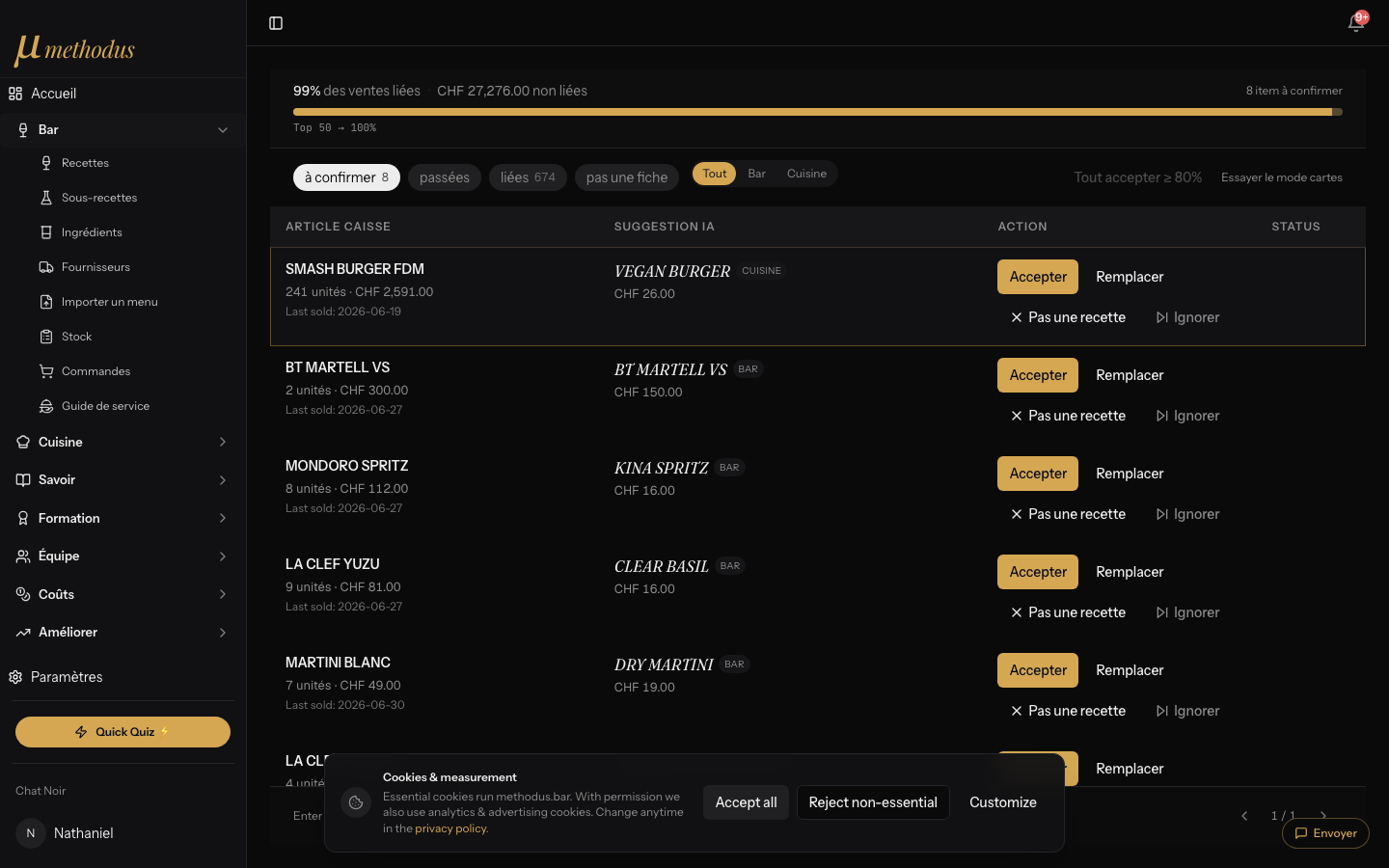 Ventes caisse